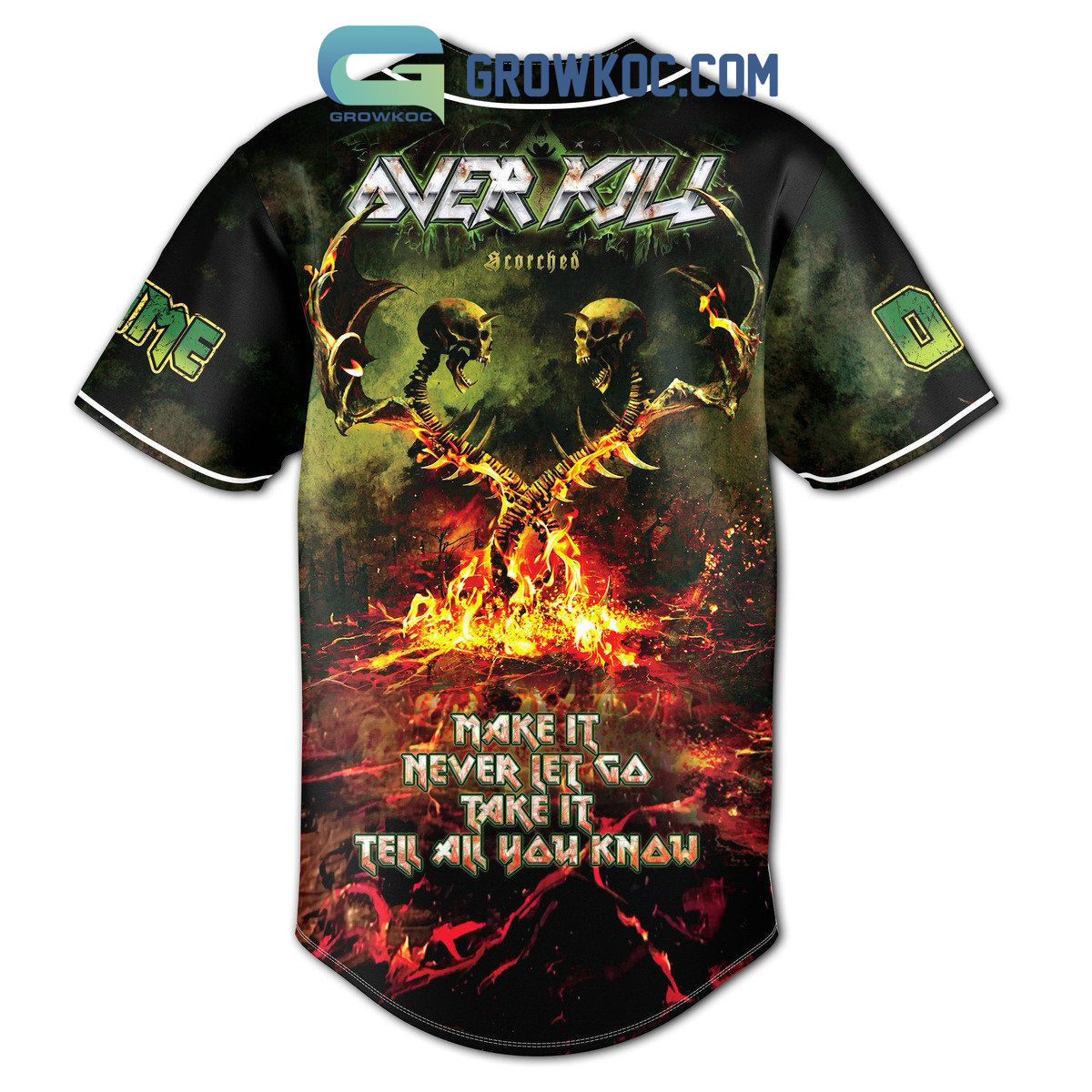 Over Kill New Jersey Make It Never Let Go Take It Tell All You Know Personalized Baseball Jersey baseball jersey product view 3