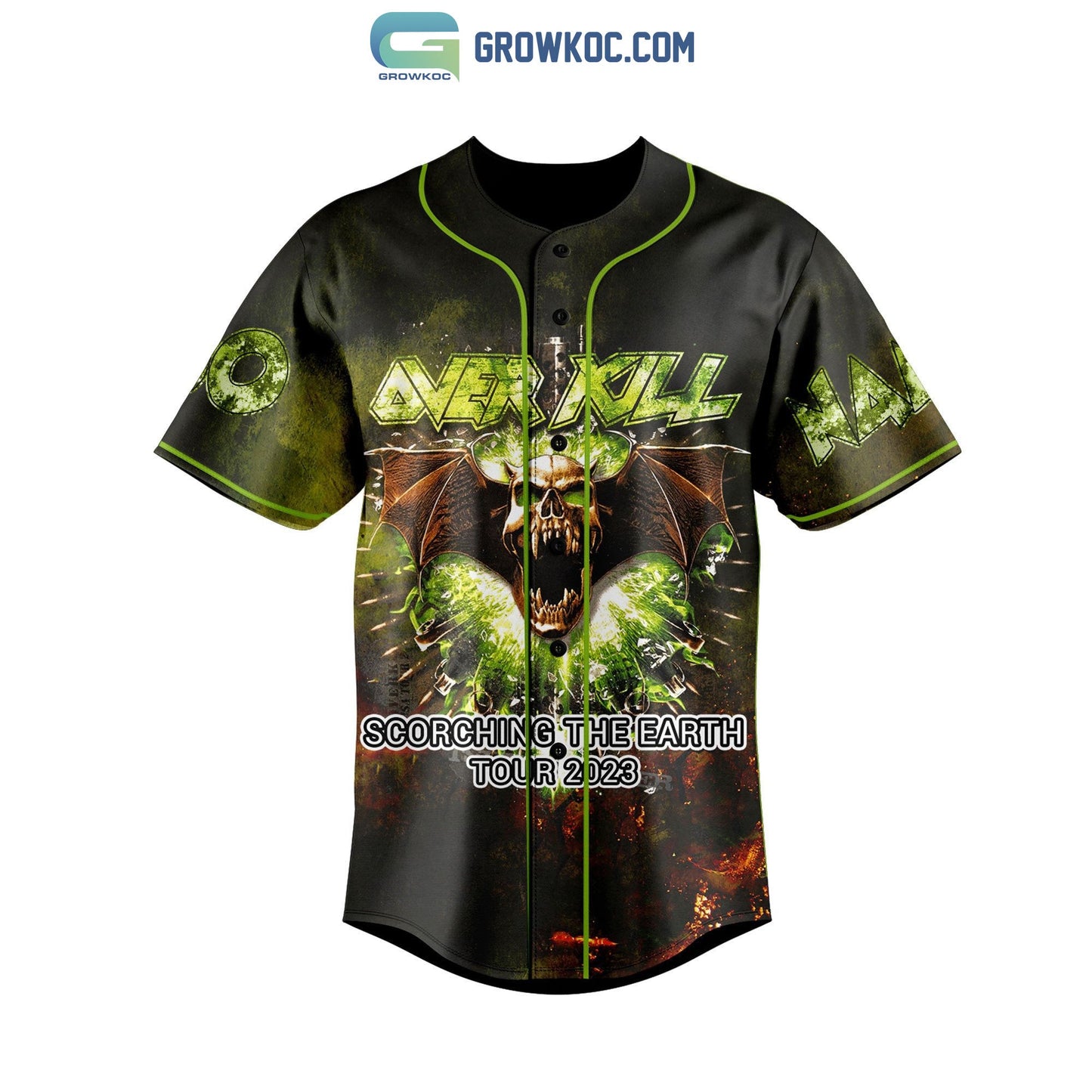Over Kill Scorching The Earth Tour 2023 Personalized Baseball Jersey baseball jersey product view 2