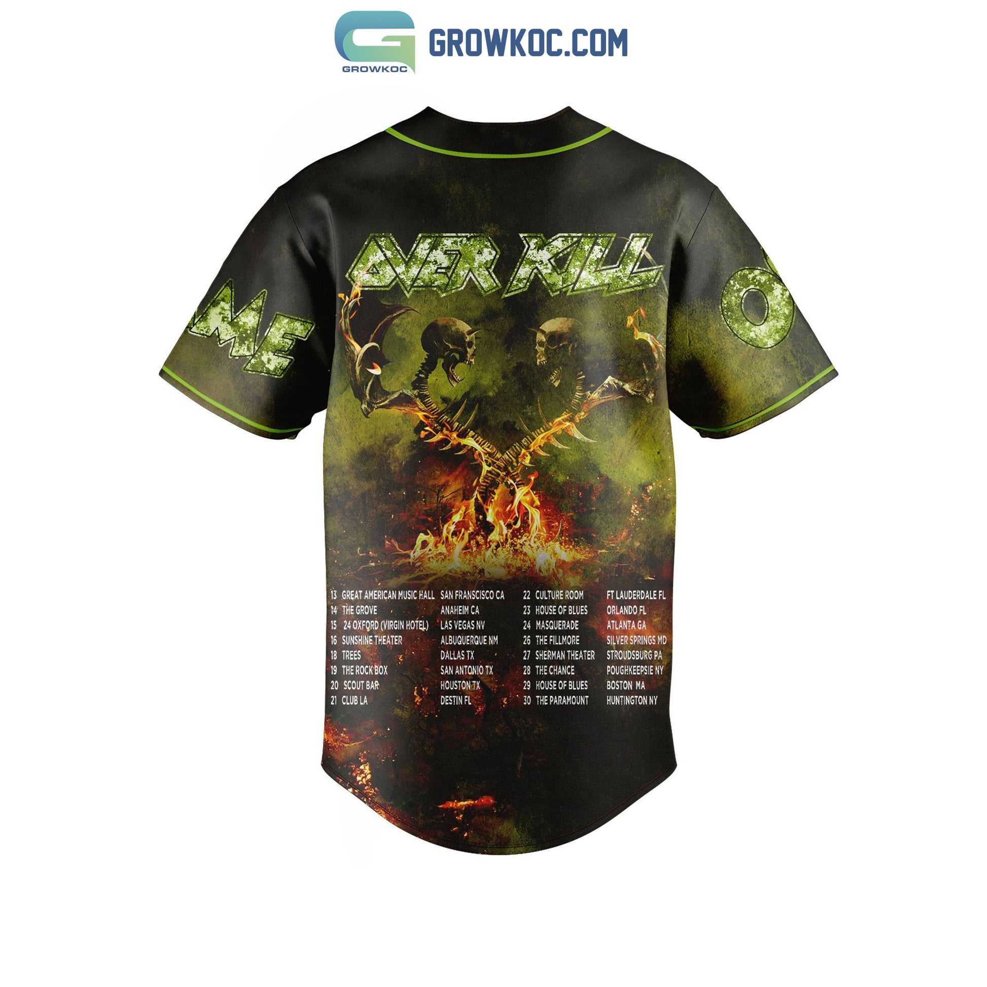 Over Kill Scorching The Earth Tour 2023 Personalized Baseball Jersey baseball jersey product view 3
