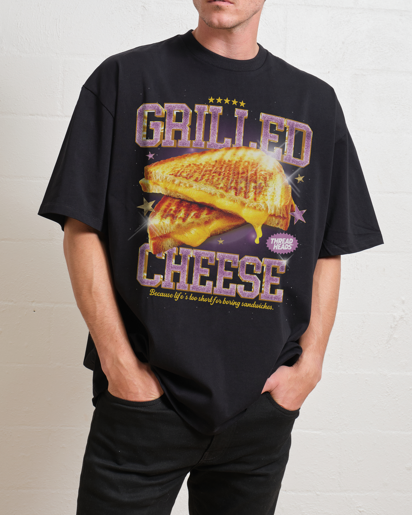 Grilled Cheese Oversized Tee Unisex T-shirt, Sweatshirt, Hoodie, Long Sleeve Tee - T-Shirt, Sweatshirt, Hoodie