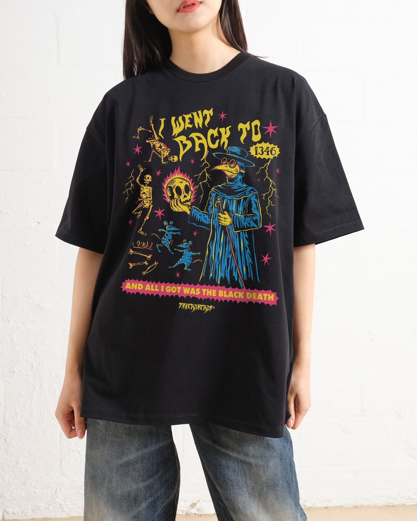 Black Death Oversized Tee Unisex T-shirt, Sweatshirt, Hoodie, Long Sleeve Tee - T-Shirt, Sweatshirt, Hoodie