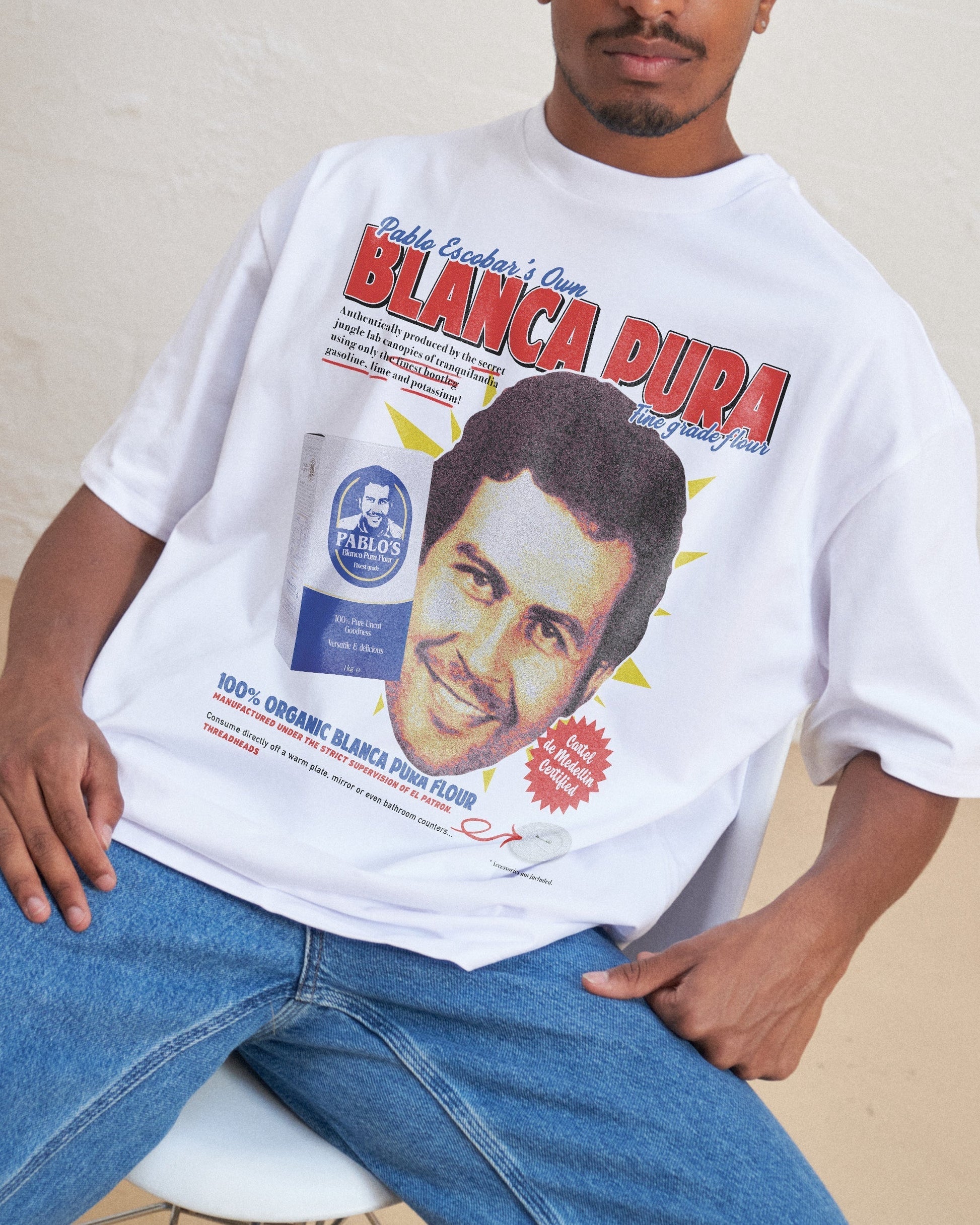 Pablo Escobar's Blanca Flour Oversized Tee Unisex T-shirt, Sweatshirt, Hoodie, Long Sleeve Tee - T-Shirt, Sweatshirt, Hoodie