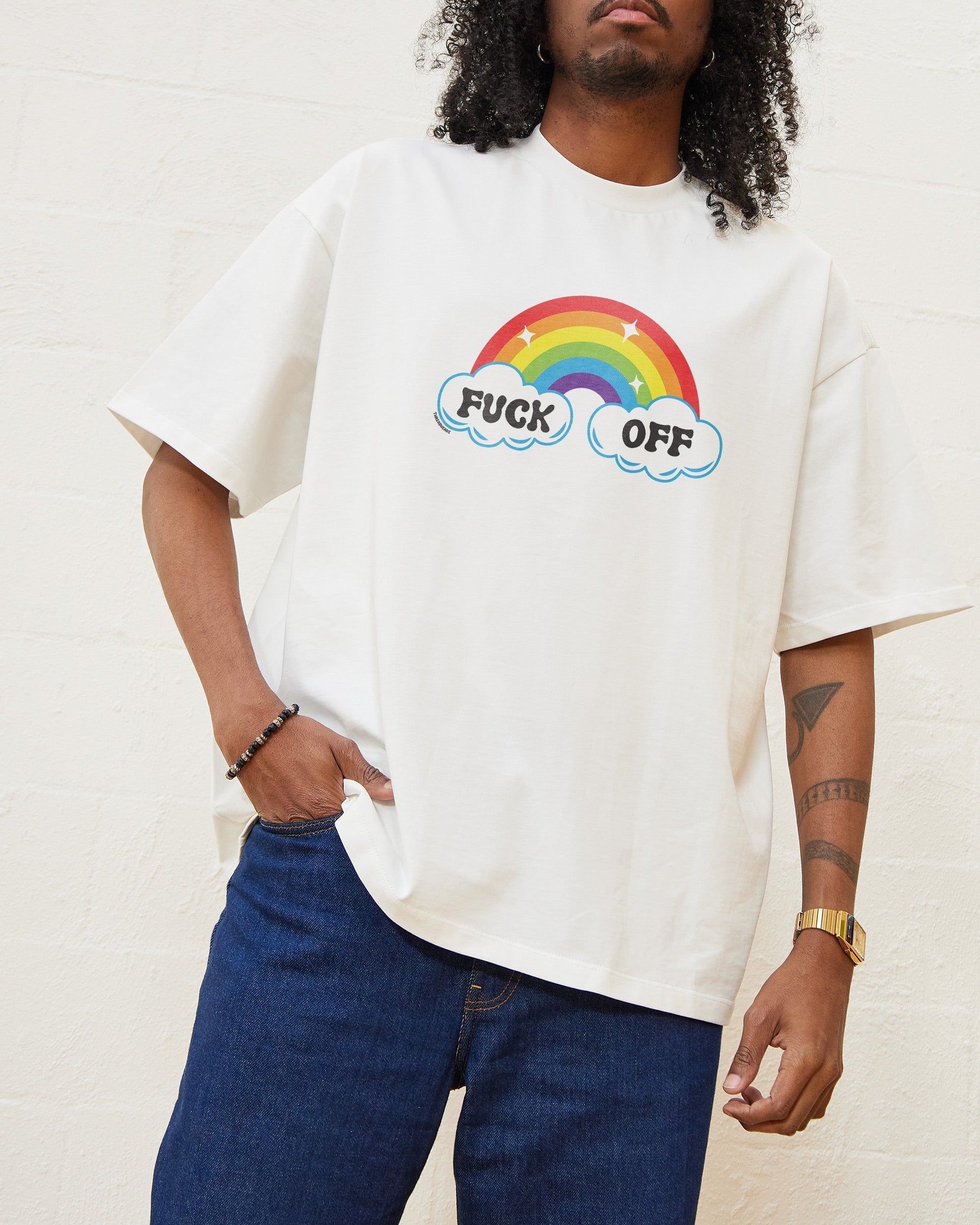 Fk Off Rainbow Oversized Tee Unisex T-shirt, Sweatshirt, Hoodie, Long Sleeve Tee - T-Shirt, Sweatshirt, Hoodie
