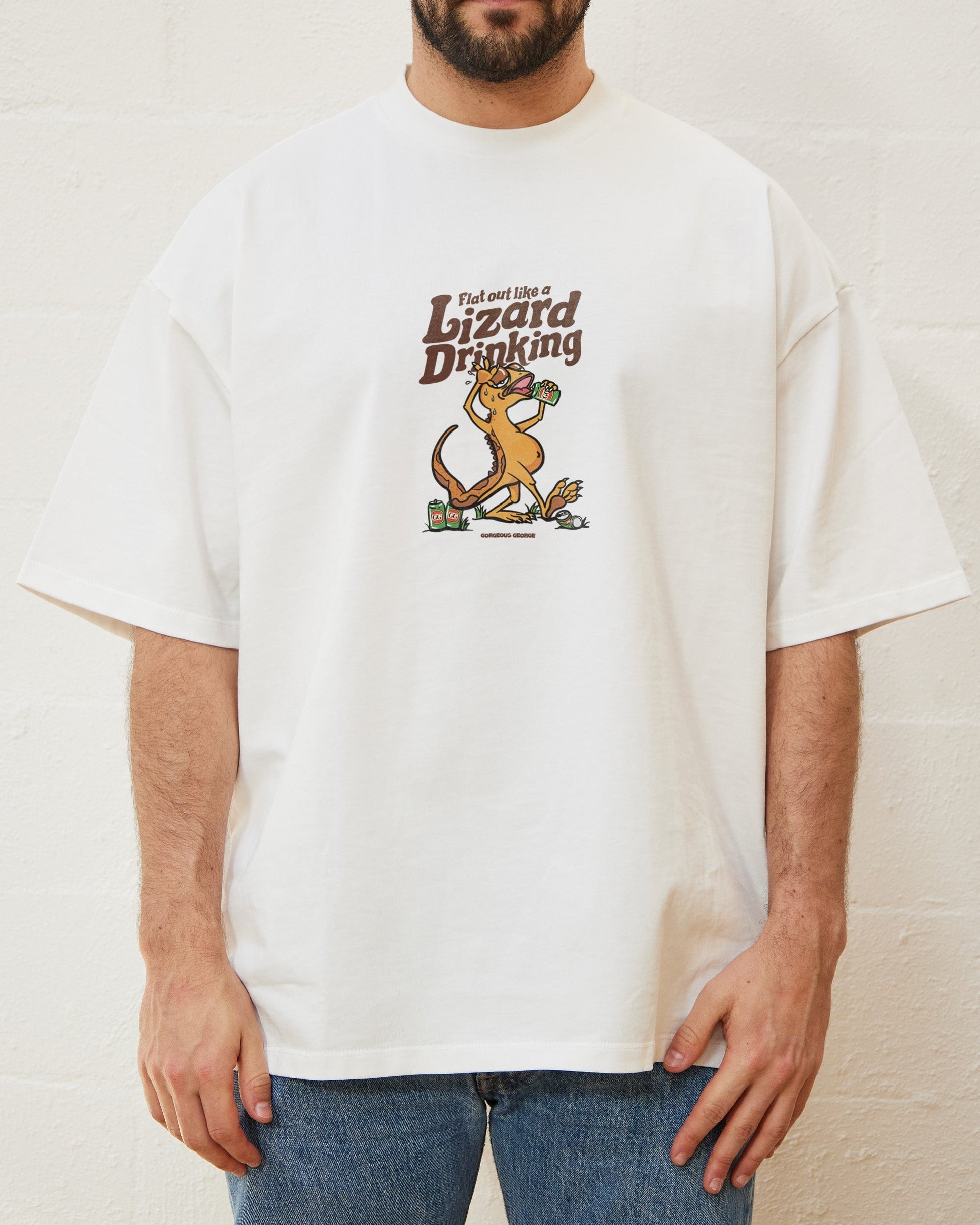 Flat Out Like a Lizard Drinking Oversized Tee Unisex T-shirt, Sweatshirt, Hoodie, Long Sleeve Tee - T-Shirt, Sweatshirt, Hoodie