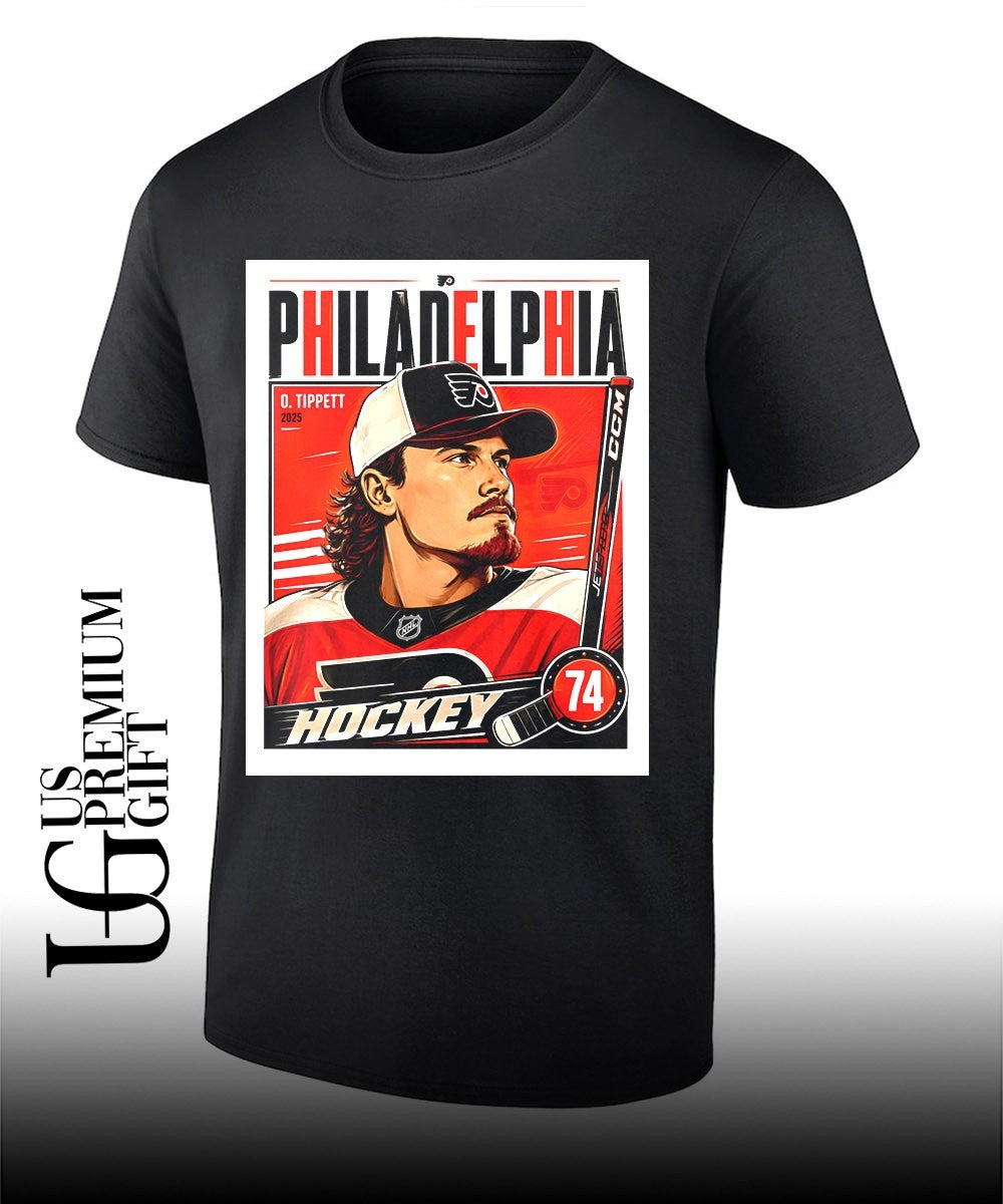Owen Tippett 74 Philadelphia Flyers Hockey shirt Unisex T-shirt, Sweatshirt, Hoodie, Long Sleeve Tee - T-Shirt, Sweatshirt, Hoodie