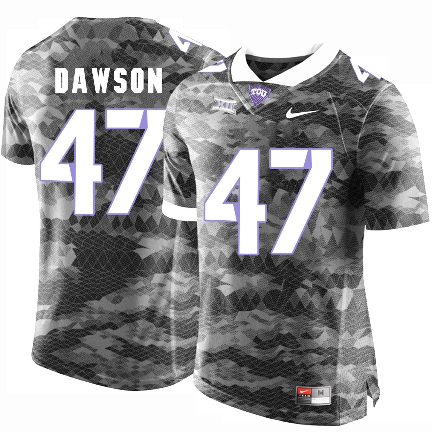 P.J. Dawson 47 Grey College Football Jersey football jersey product view 1