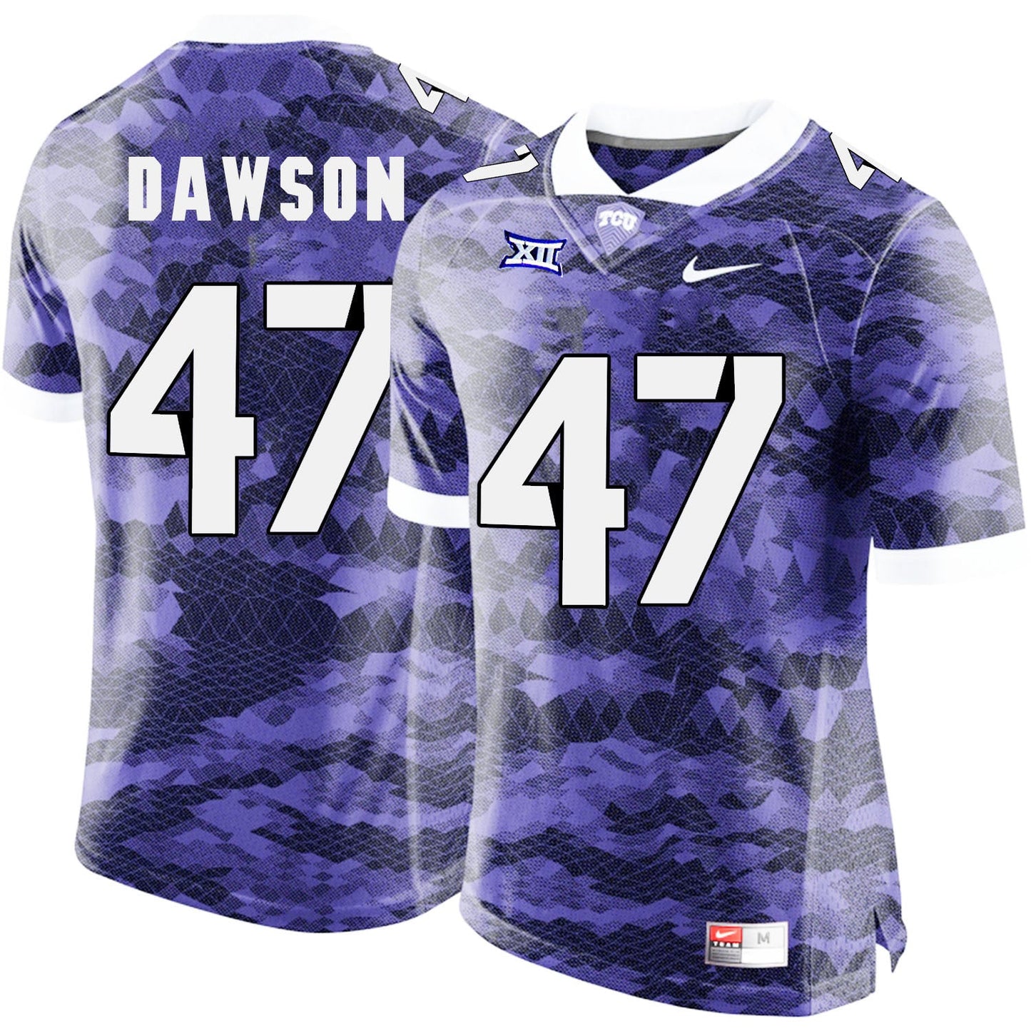 P.J. Dawson 47 Purple College Football Jersey football jersey product view 1