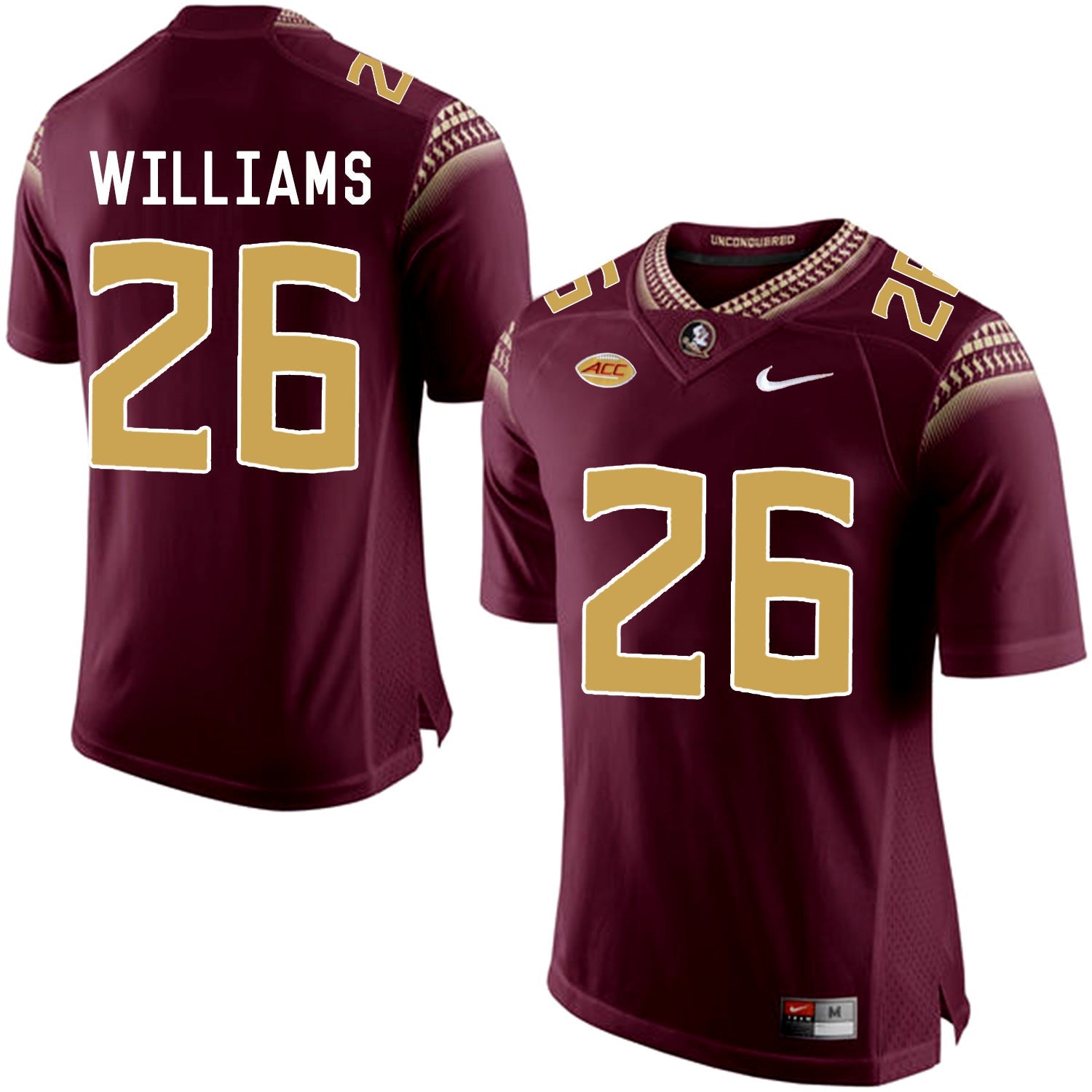 P.J. Williams 26 Burgundy College Football Jersey football jersey product view 1