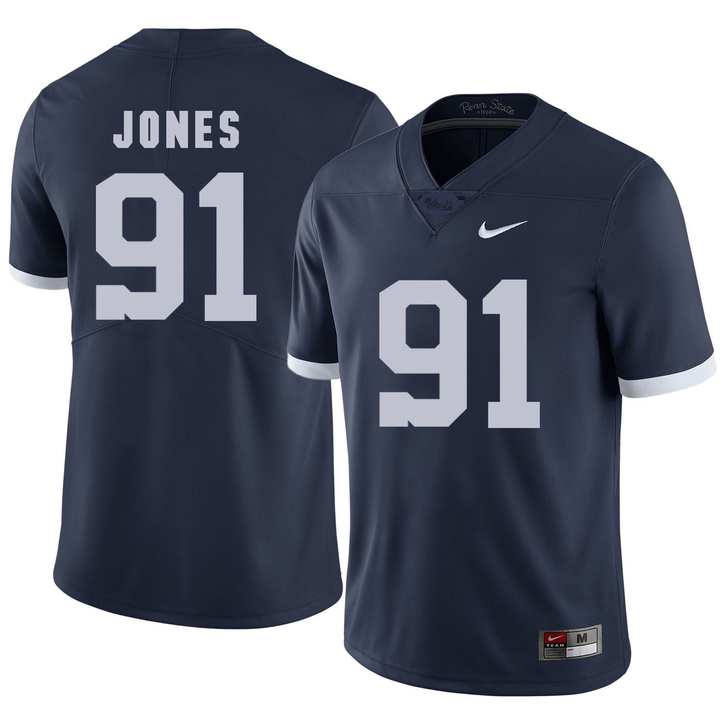 PENN STATE Jones 91 Navy College Football Jersey football jersey product view 1