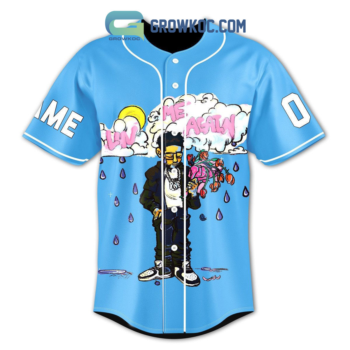 PNB Rock I Don’t Want To Ket You Go Personalized Baseball Jersey baseball jersey product view 2