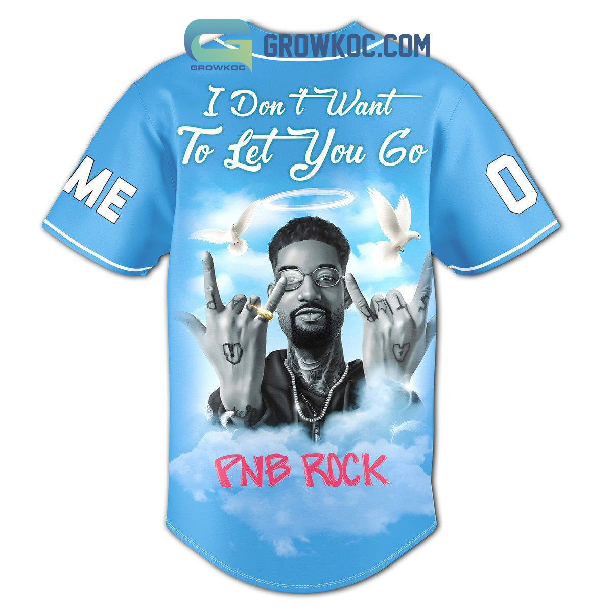 PNB Rock I Don’t Want To Ket You Go Personalized Baseball Jersey baseball jersey product view 3