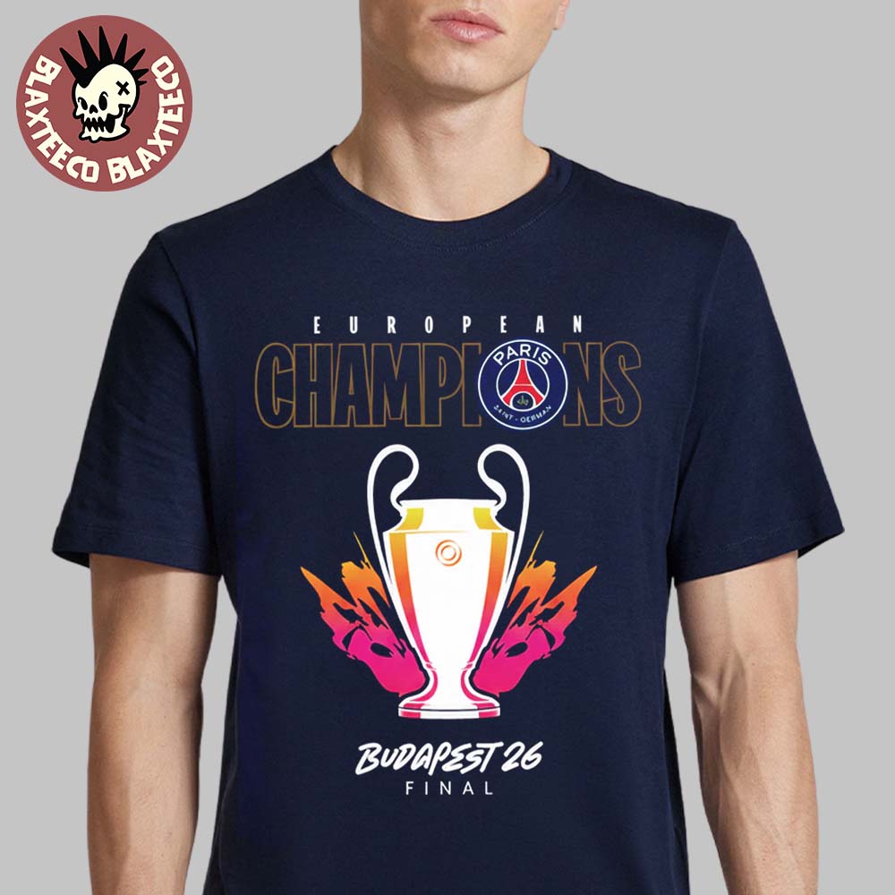 PSG Budapest 2026 UCL Final Winners T-shirt Unisex T-shirt, Sweatshirt, Hoodie, Long Sleeve Tee - T-Shirt, Sweatshirt, Hoodie
