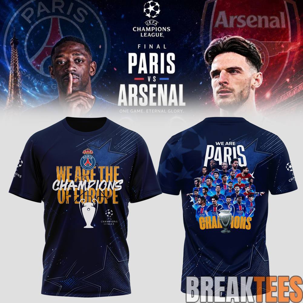 PSG Champions of Europe UCL 2026 Shirt Unisex T-shirt, Sweatshirt, Hoodie, Long Sleeve Tee - T-Shirt, Sweatshirt, Hoodie