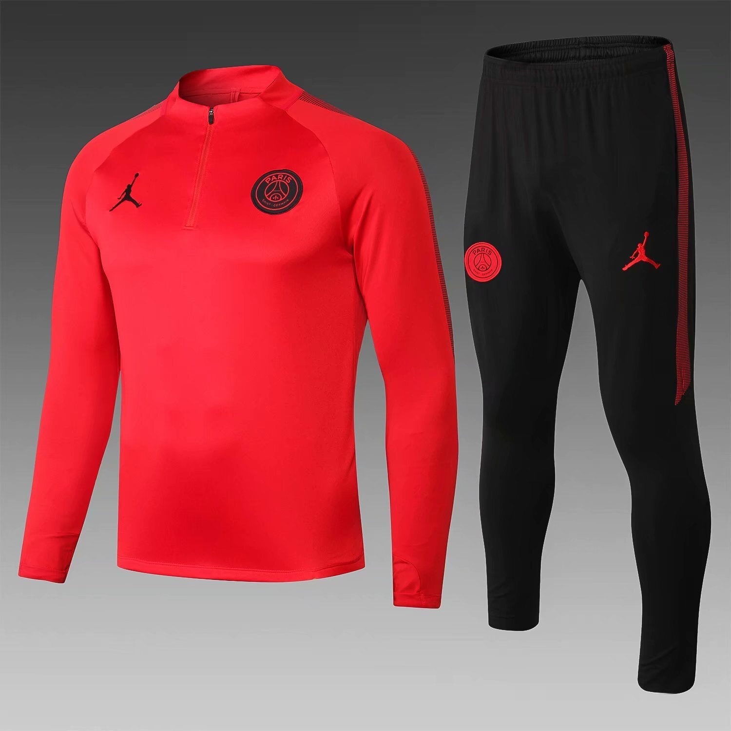 PSG 0329 HALF ZIPPER RED 1 Soccer Jersey sports jersey product view 1