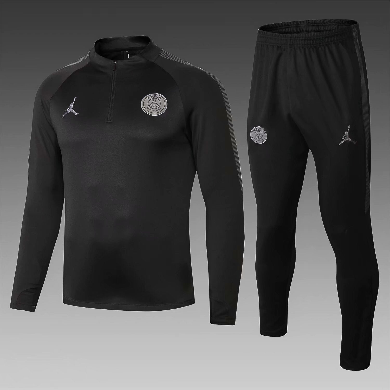 PSG 0330 HALF ZIPPER BLACK 2 Soccer Jersey sports jersey product view 1