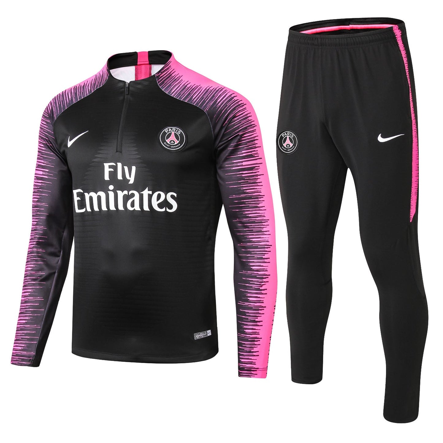 PSG HALF STEEL PRINT BLACK PINK 1819 Black Soccer Jersey sports jersey product view 1