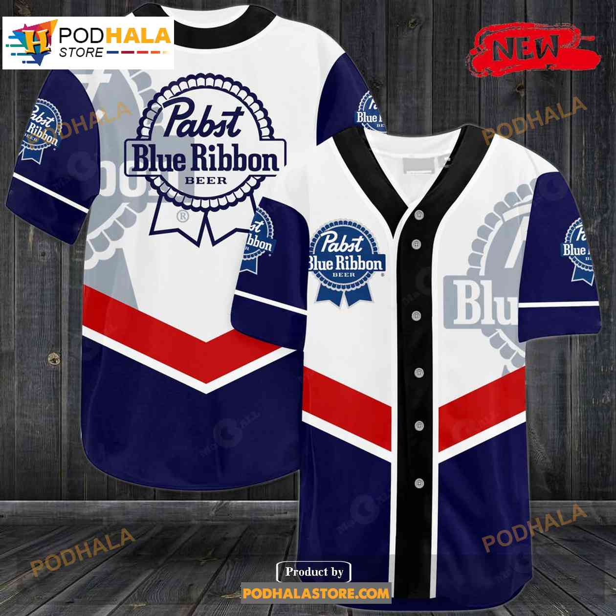 Pabst Blue Ribbon Beer Baseball Jersey baseball jersey product view 1