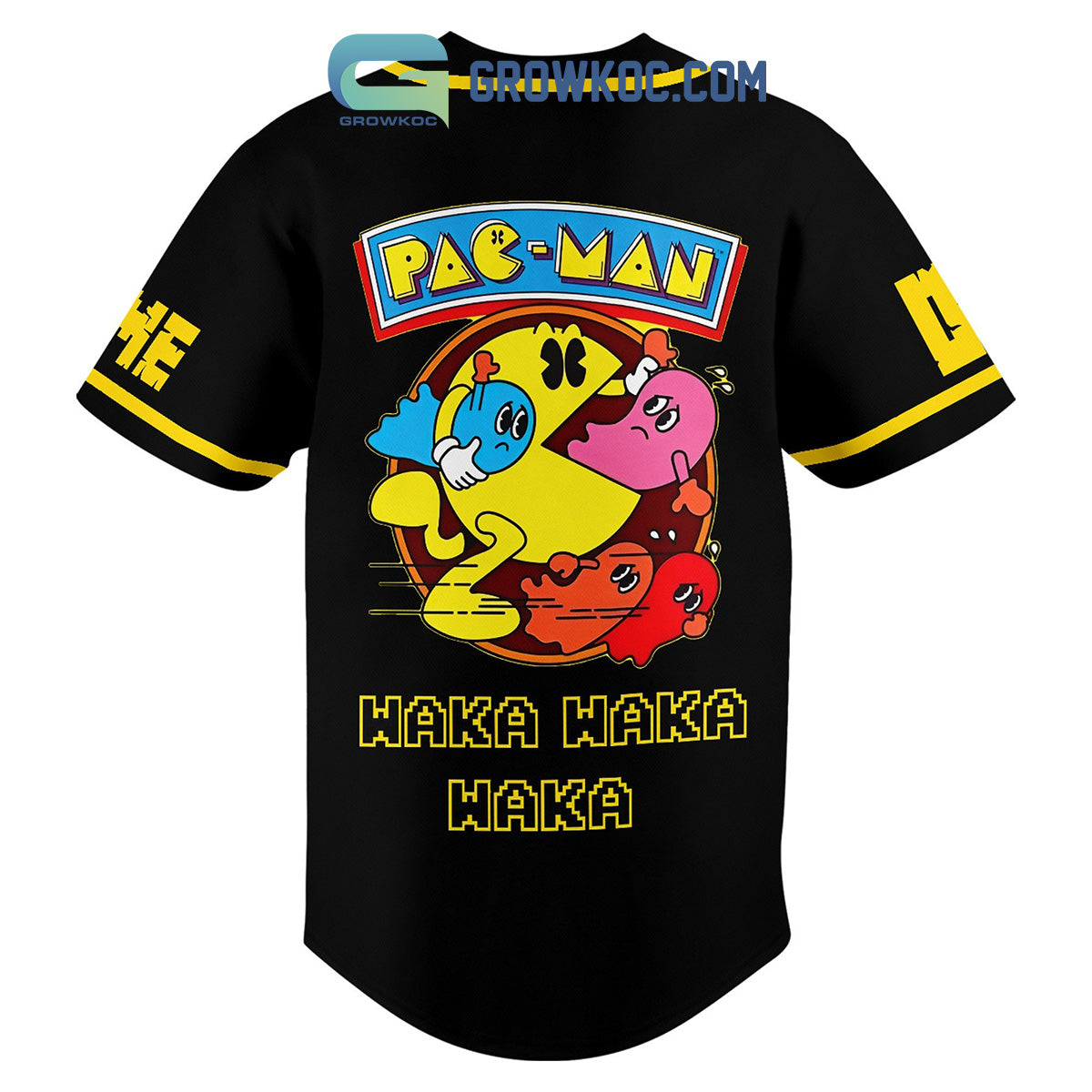 Pac-man Waka Waka Personalized Baseball Jersey baseball jersey product view 2