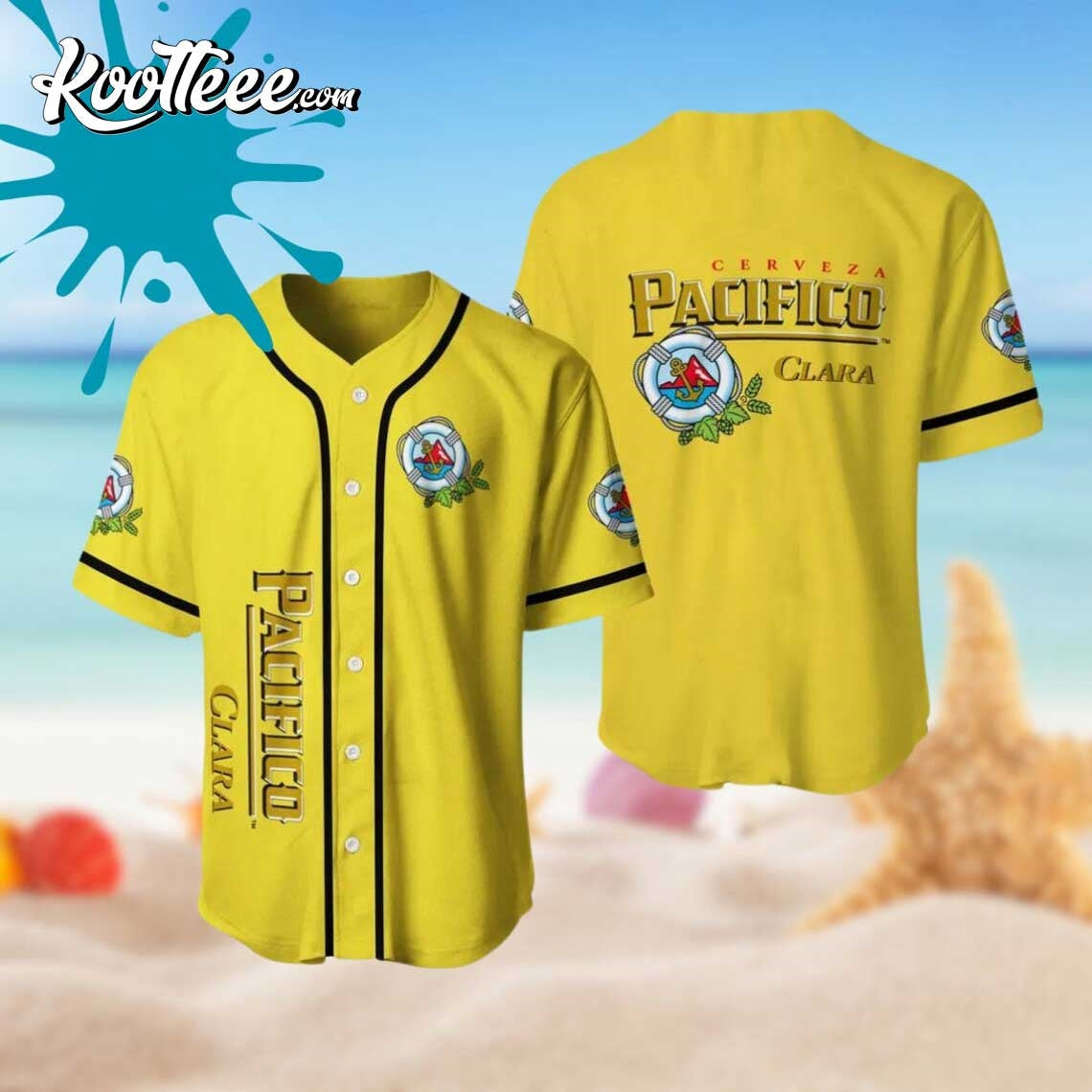 Pacifico Summer Beach Gift Baseball Jersey baseball jersey product view 1