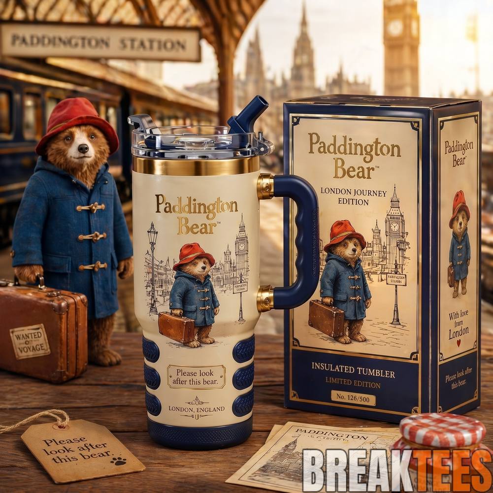 Paddington Bear London Journey Tumbler Unisex T-shirt, Sweatshirt, Hoodie, Long Sleeve Tee - T-Shirt, Sweatshirt, Hoodie