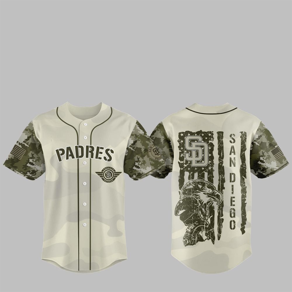 Padres 2025 Armed Forces Day Night Jersey baseball jersey product view 1
