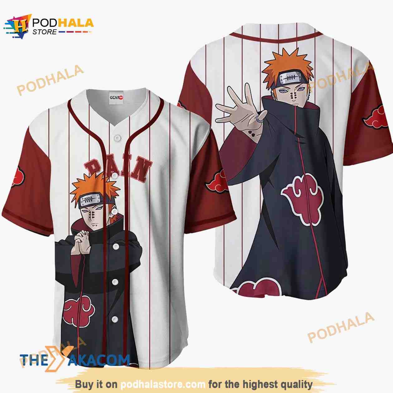 Pain Anime 3D Baseball Jersey Shirt baseball jersey product view 1