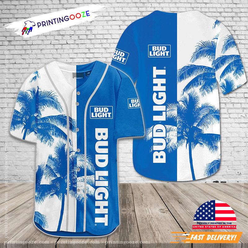 Palm Trees Bud Light Baseball Jersey baseball jersey product view 1