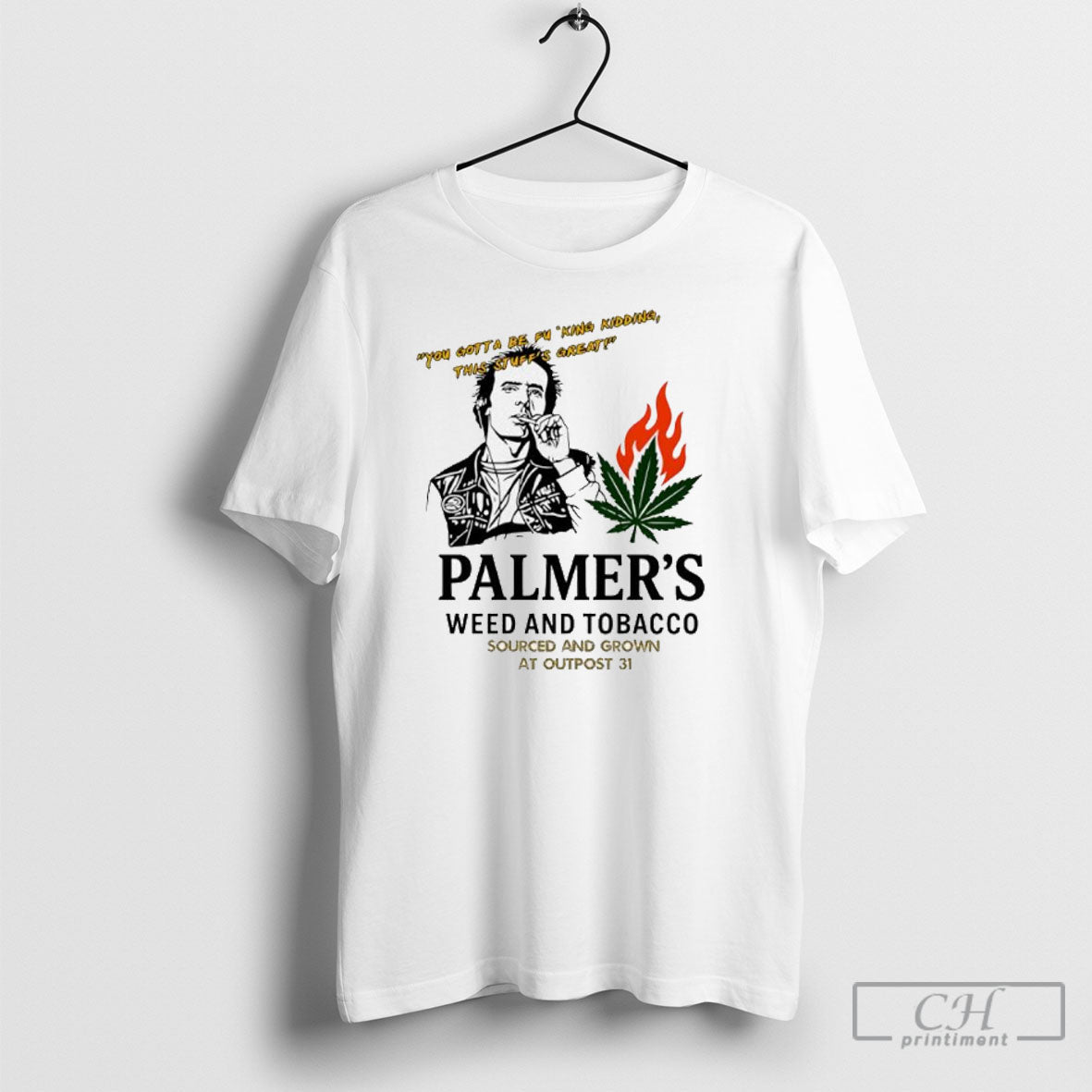 Palmers Weed And Tobacco Sourced And Grown At Outpost 31 Shirt Tee Unisex T-shirt, Sweatshirt, Hoodie, Long Sleeve Tee - T-Shirt, Sweatshirt, Hoodie