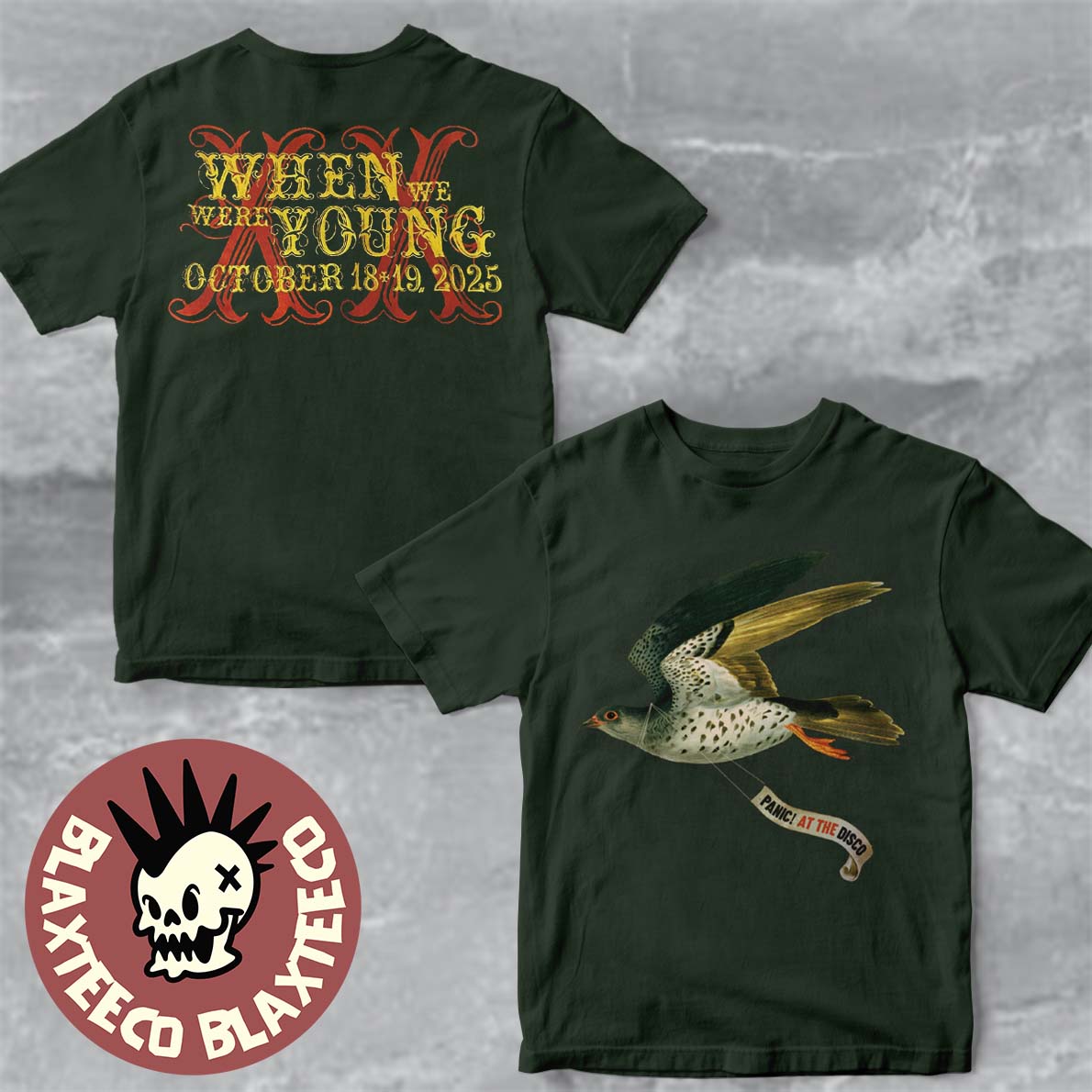 Panic At The Disco When We Were Young Festival 2025 Exclusive Merch Tee On October 18-19 2025 In Las Vegas Pigeon T-Shirt - T-Shirt, Sweatshirt, Hoodie