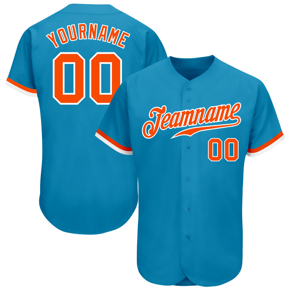 Custom Panther Blue Orange-White Authentic Baseball Jersey baseball jersey product view 1