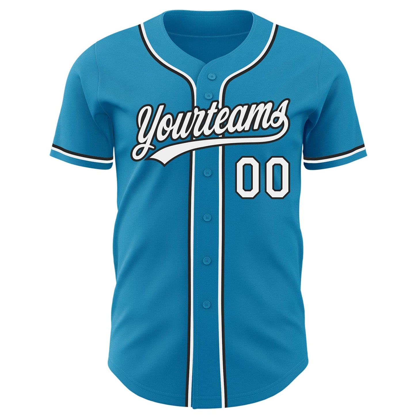 Custom Panther Blue White-Black Authentic Baseball Jersey baseball jersey product view 2