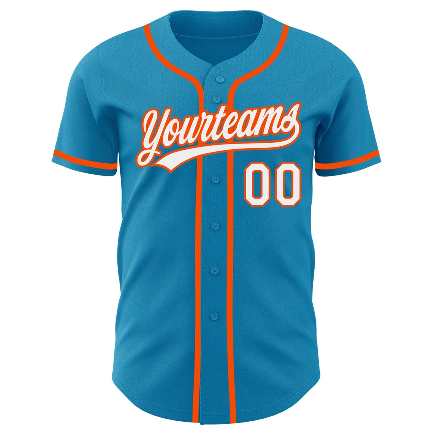 Custom Panther Blue White-Orange Authentic Baseball Jersey baseball jersey product view 2