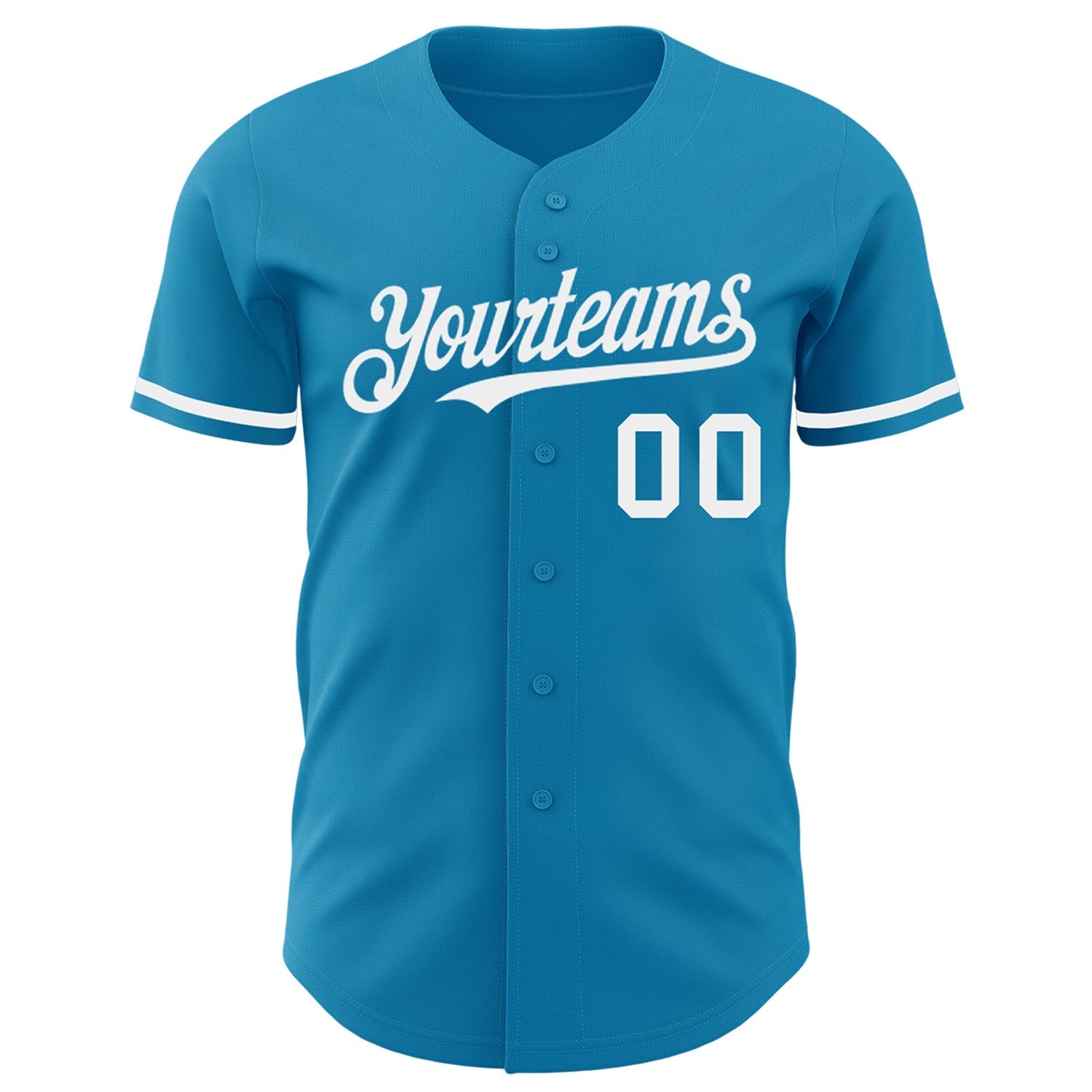 Custom Panther Blue White Authentic Baseball Jersey baseball jersey product view 2