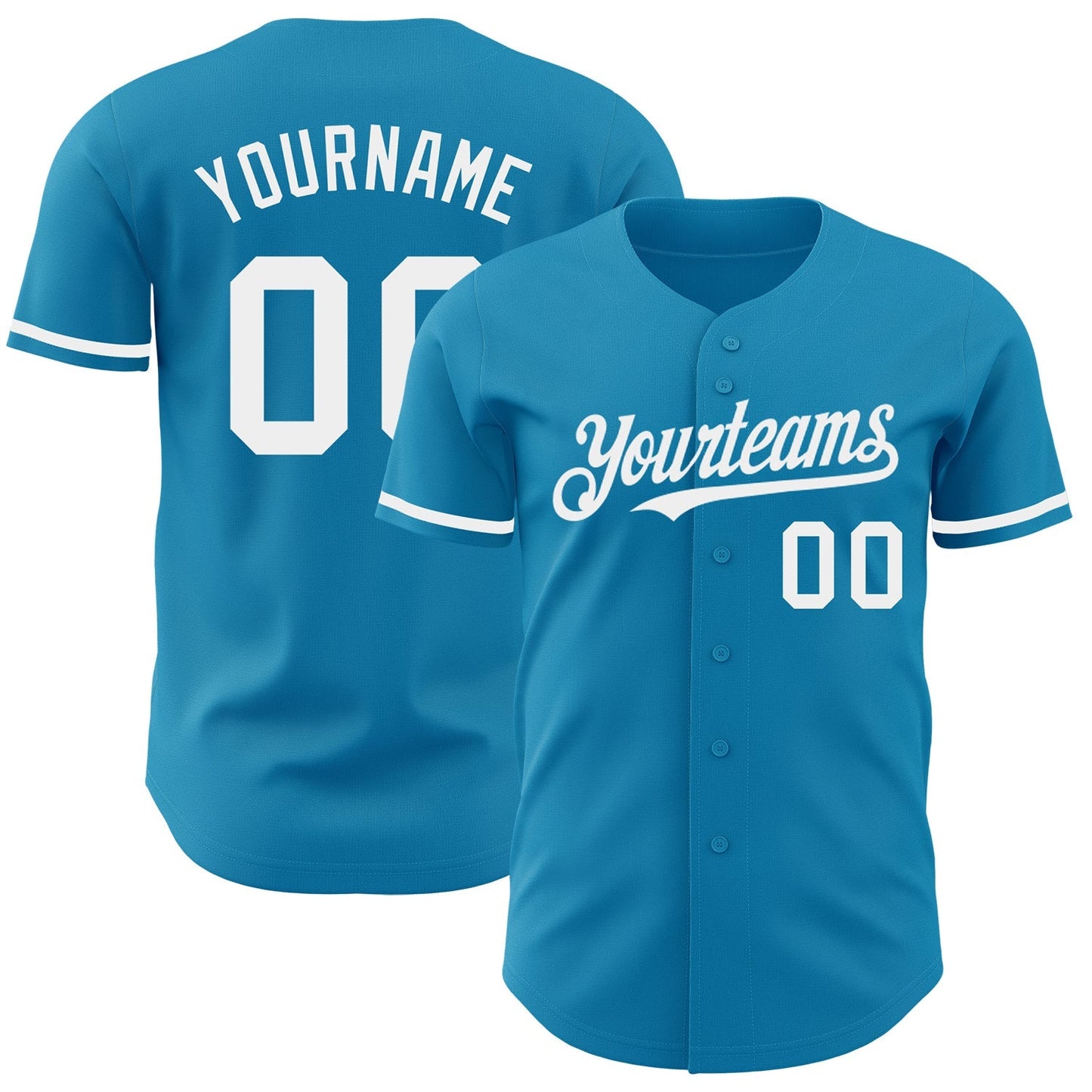 Custom Panther Blue White Authentic Baseball Jersey baseball jersey product view 1