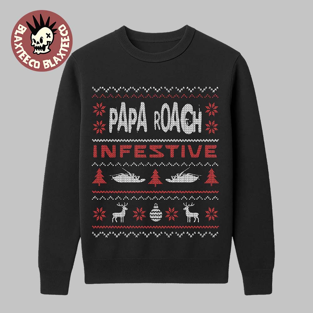 Papa Roach Christmas 2025 Infestive Holiday Crewneck Sweatshirt Unisex T-shirt, Sweatshirt, Hoodie, Long Sleeve Tee - T-Shirt, Sweatshirt, Hoodie