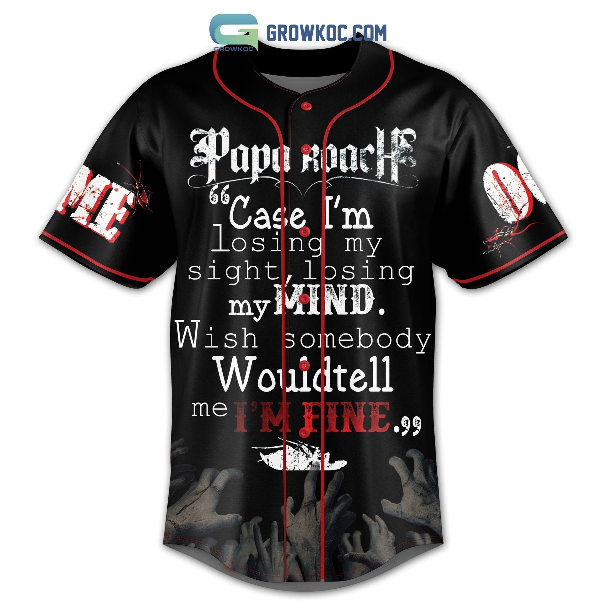 Papa Roach My Heart Into Pieces Personalized Baseball Jersey baseball jersey product view 2