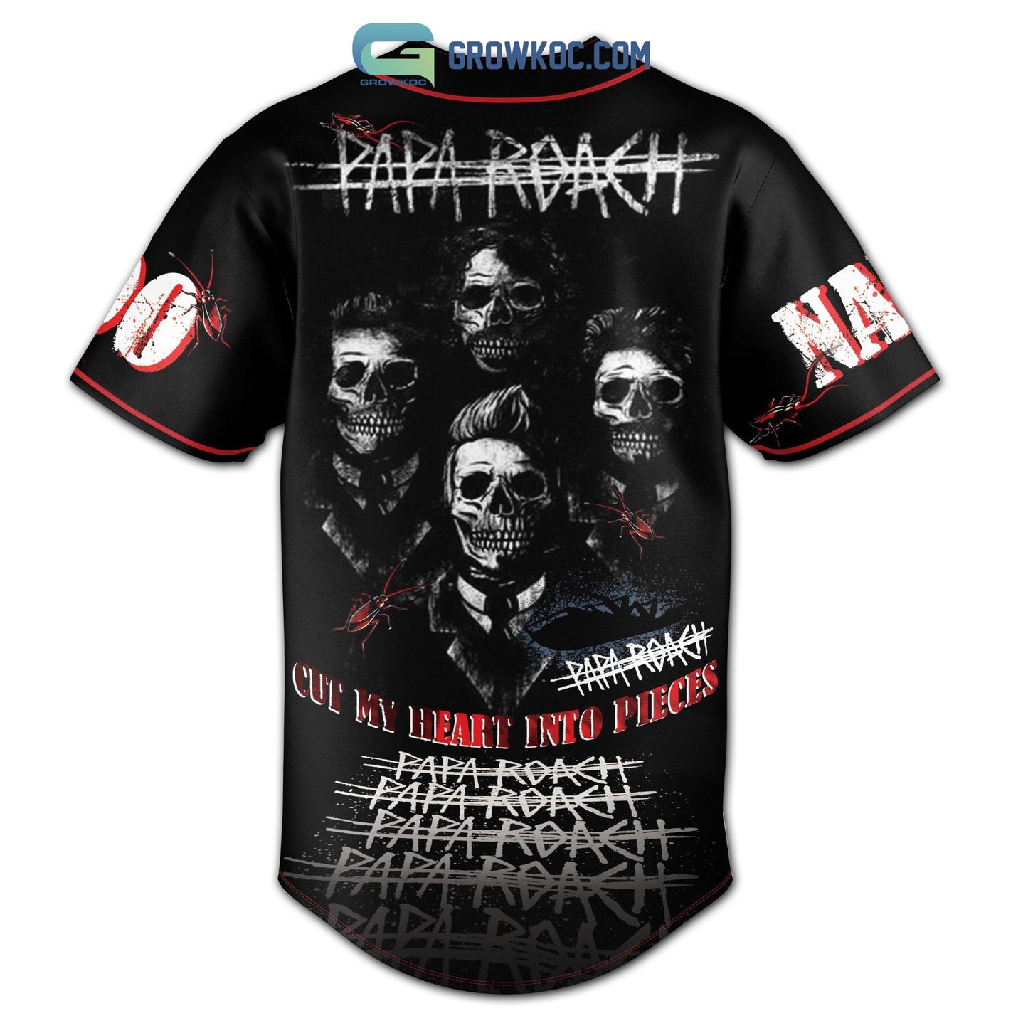 Papa Roach My Heart Into Pieces Personalized Baseball Jersey baseball jersey product view 3
