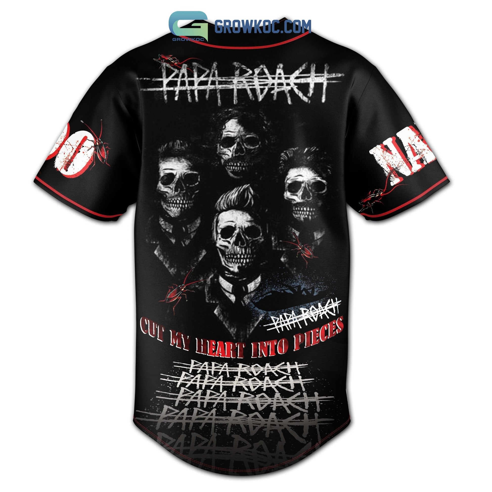 Papa Roach My Heart Into Pieces Personalized Baseball Jersey baseball jersey product view 3