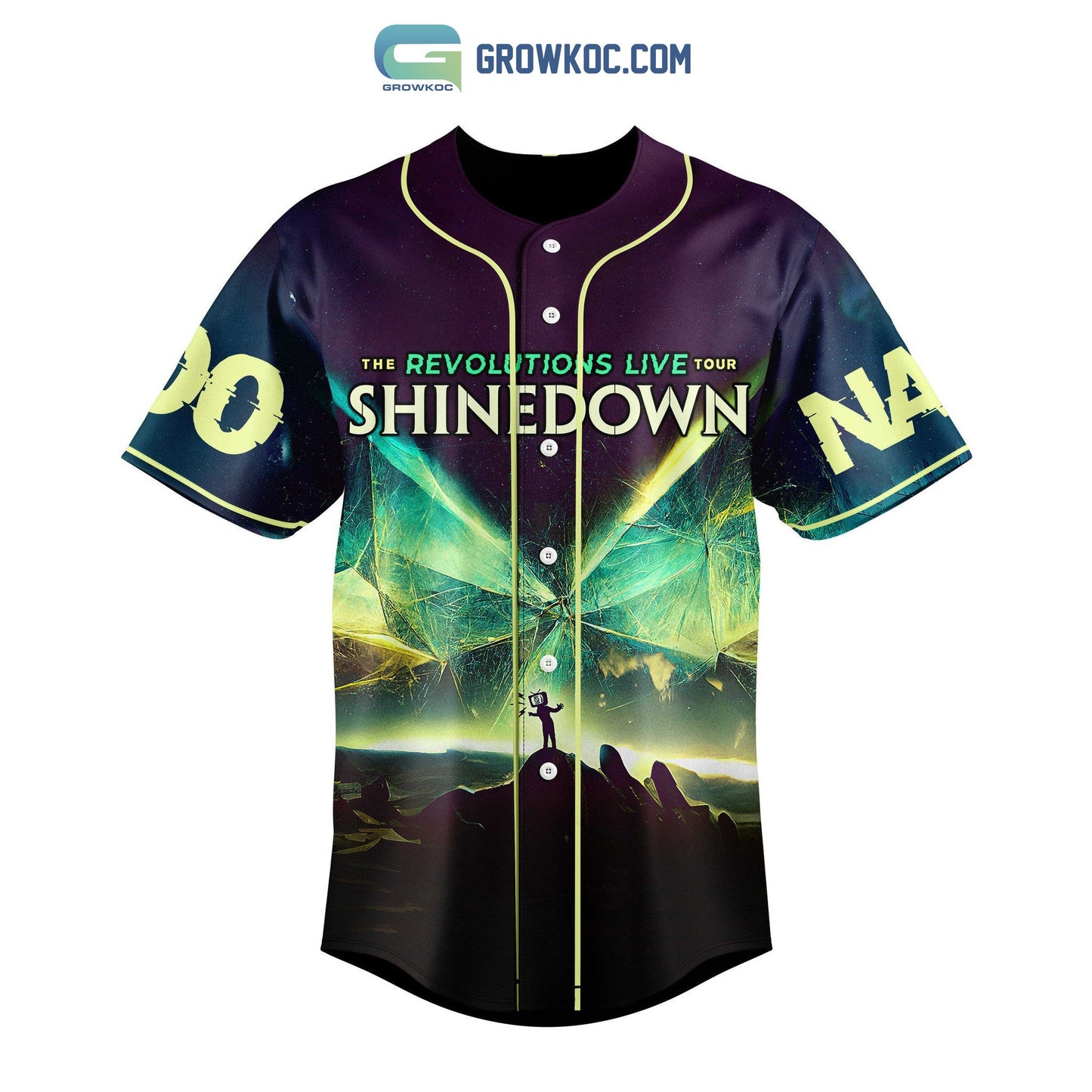 Papa Roach The Revolutions Live Tour Shinedown Personalized Baseball Jersey baseball jersey product view 2