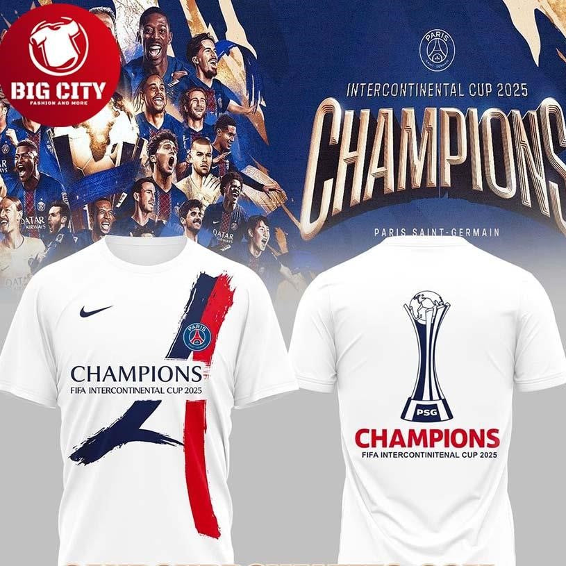 Paris Saint-Germain Intercontinental Cup 2025 Champions Two Sided Shirt Unisex T-shirt, Sweatshirt, Hoodie, Long Sleeve Tee - T-Shirt, Sweatshirt, Hoodie