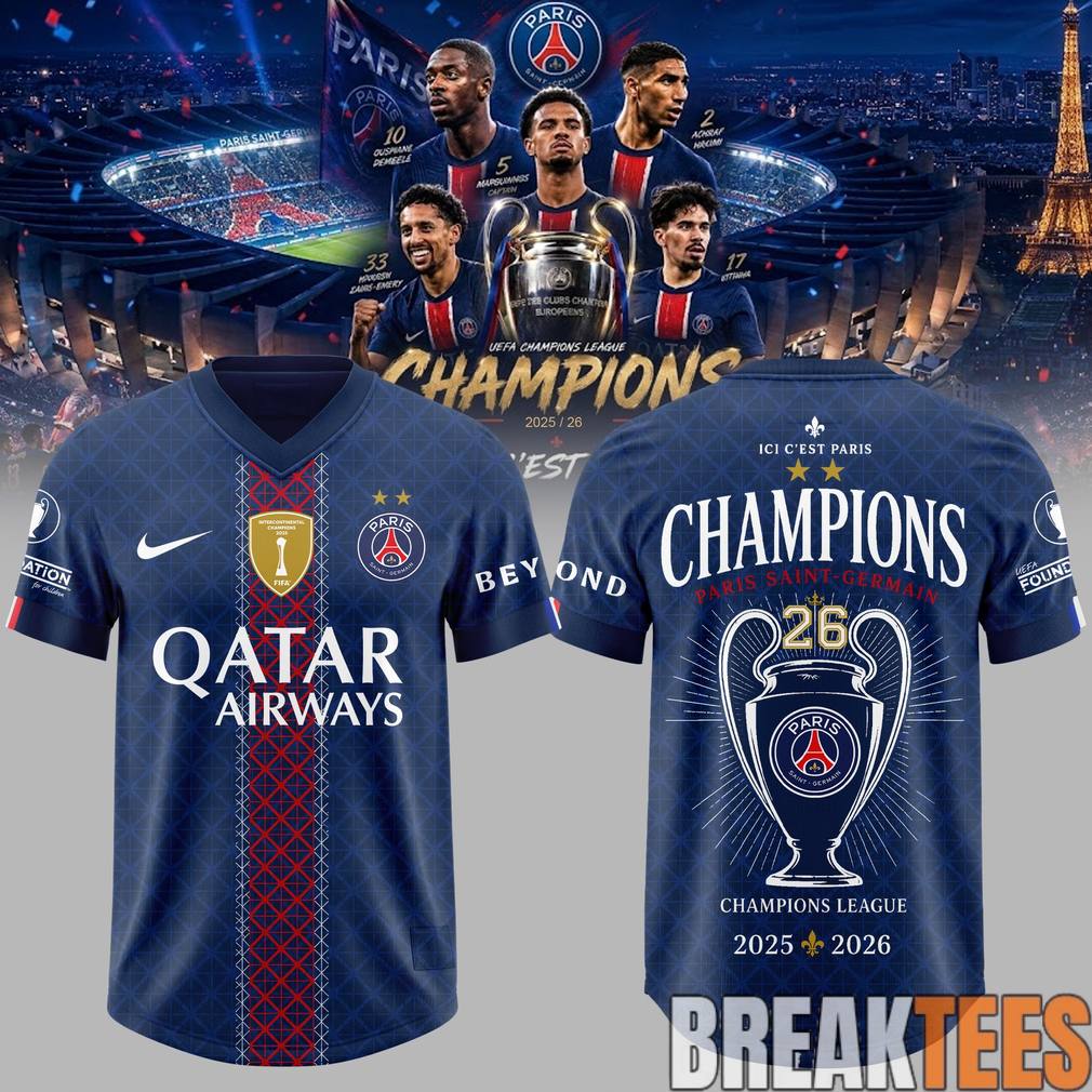 Paris Saint-Germain Champions of Europe 2026 Special Jersey Unisex T-shirt, Sweatshirt, Hoodie, Long Sleeve Tee - T-Shirt, Sweatshirt, Hoodie