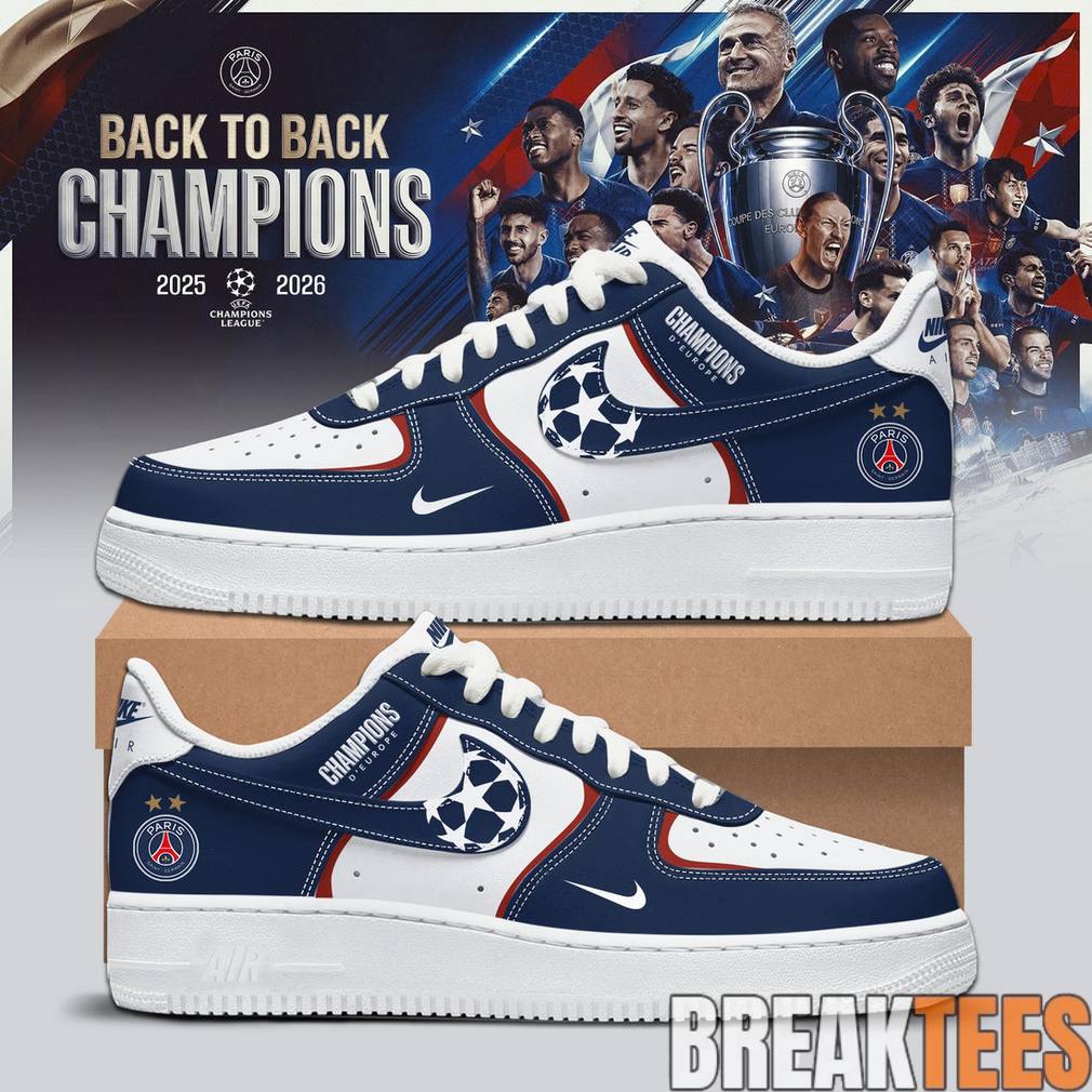 Paris Saint-Germain UEFA Champions League Winners 2526 Special Air Force 1 Sneaker Unisex T-shirt, Sweatshirt, Hoodie, Long Sleeve Tee - T-Shirt, Sweatshirt, Hoodie
