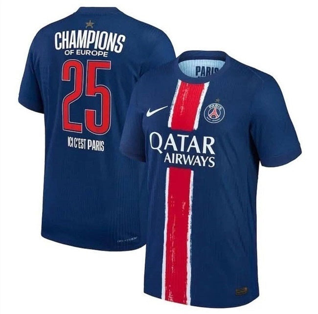 Paris Saint-Germain 2025 Champions League Navy Soccer Jersey sports jersey product view 1