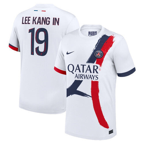 Paris #19 Lee Kang In Saint-Germain 202425 Away Men Jersey - White Soccer Jersey sports jersey product view 1