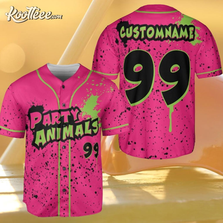 Party Animals Monkey Team Banana Ball Custom Baseball Jersey baseball jersey product view 1