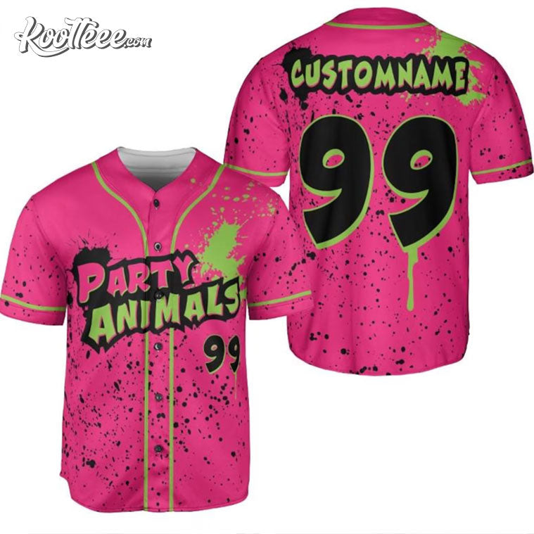 Party Animals Monkey Team Banana Ball Custom Baseball Jersey baseball jersey product view 2