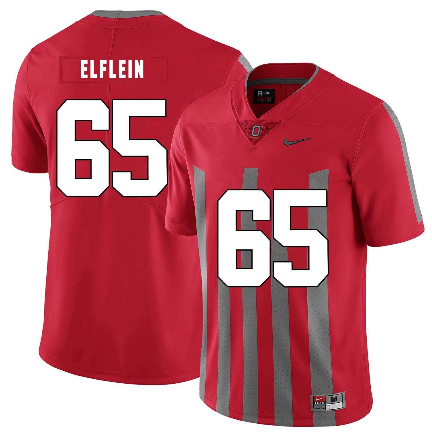 Pat Elflein 65 Elite Red College Football Jersey football jersey product view 1