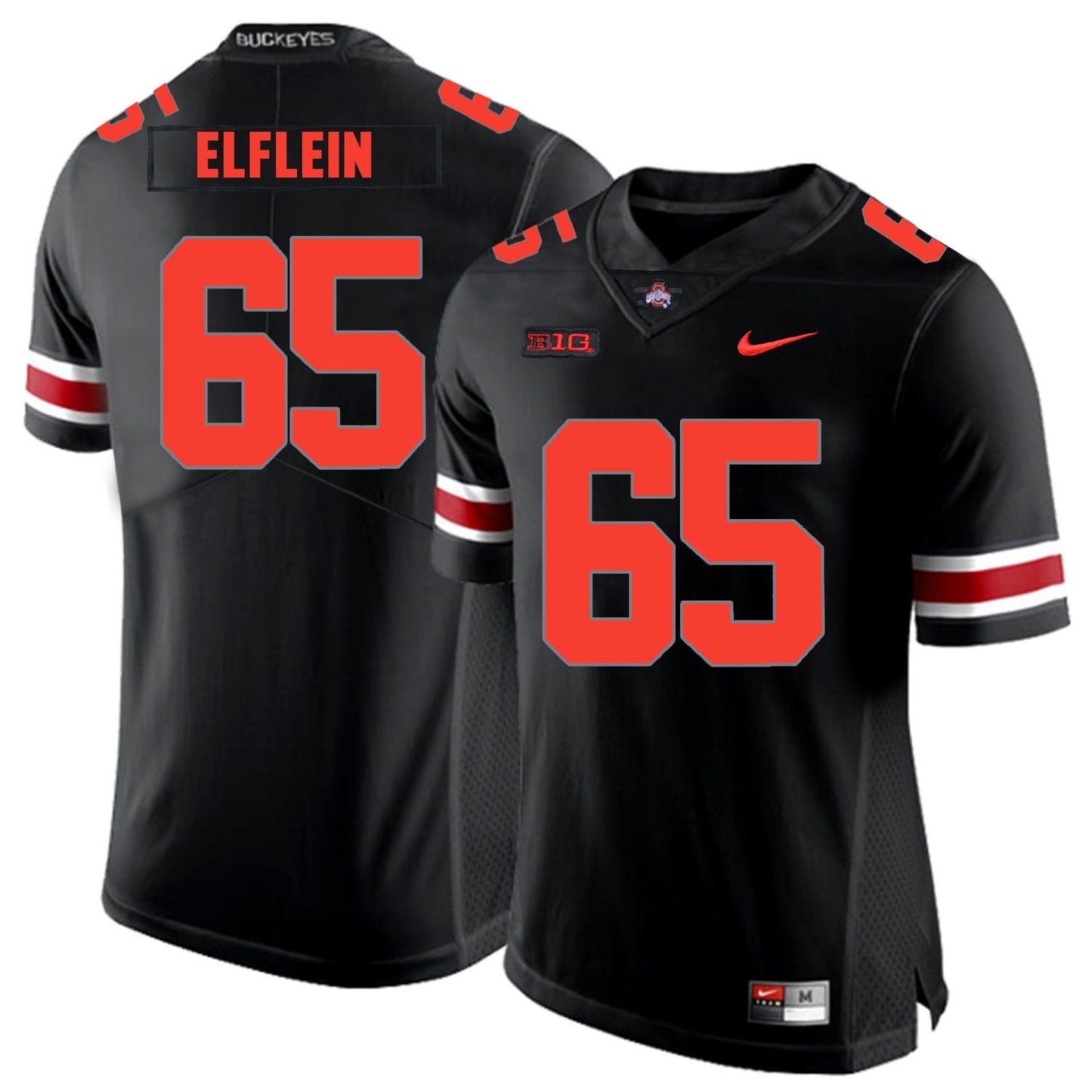 Pat Elflein 65 Lights Out College Football Jersey football jersey product view 1