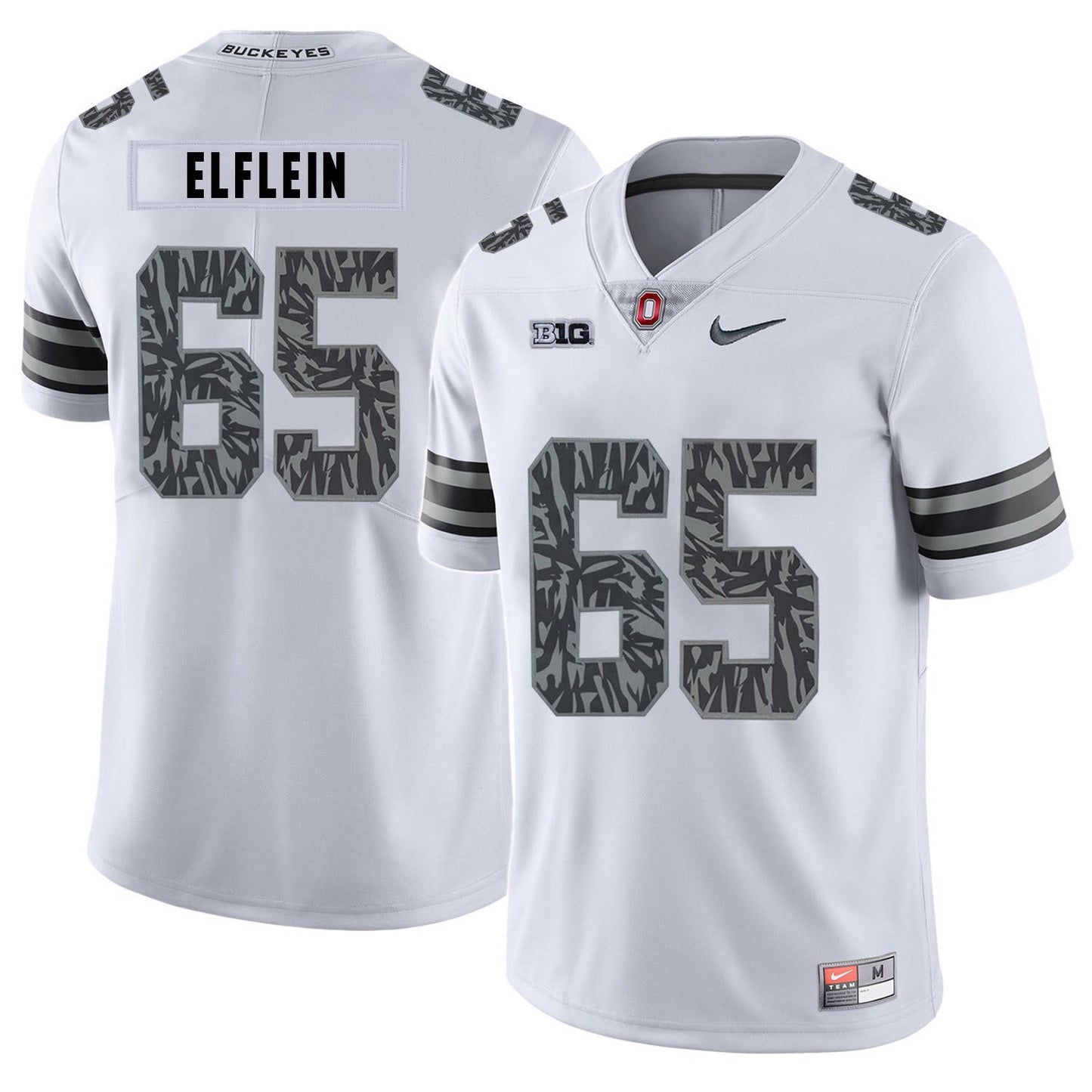 Pat Elflein 65 Pattern White College Football Jersey football jersey product view 1