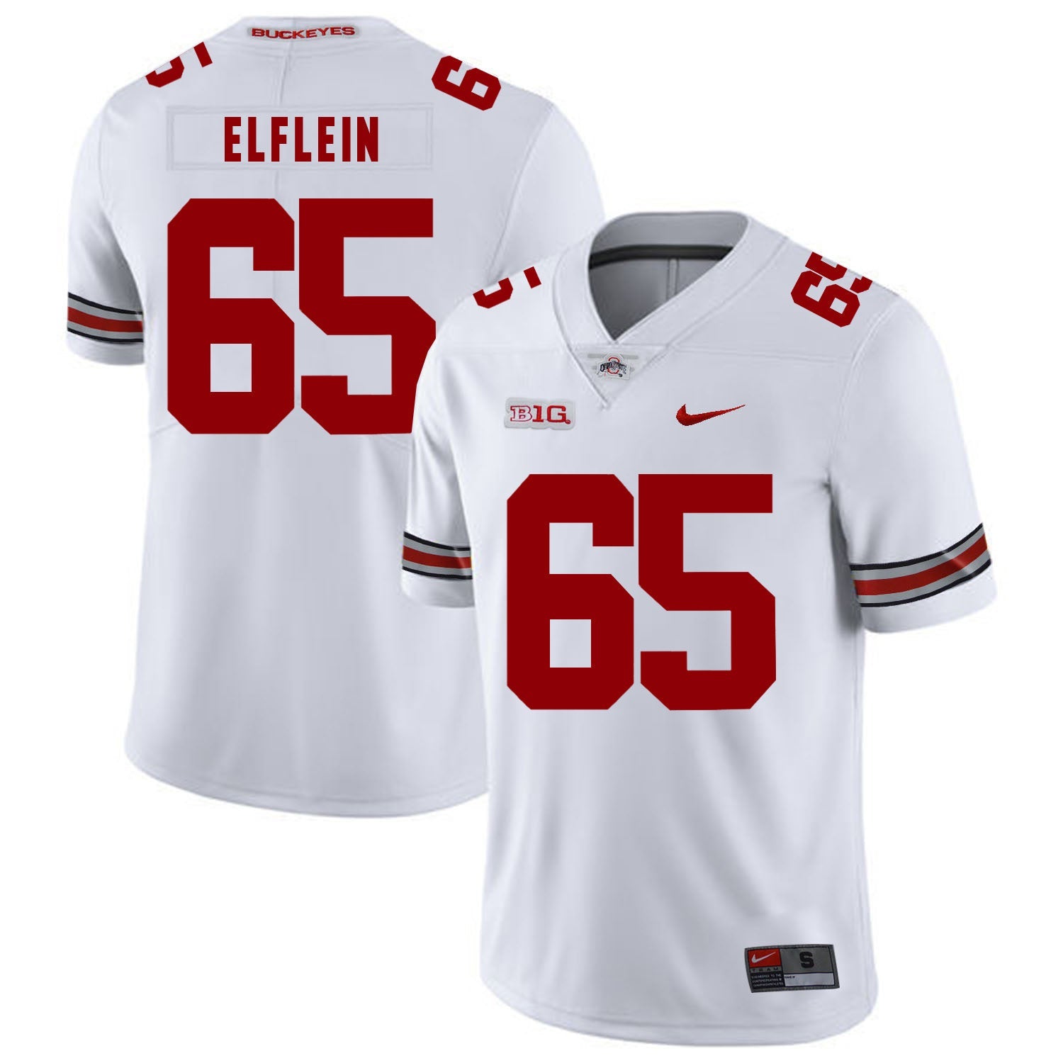 Pat Elflein 65 White College Football Jersey football jersey product view 1
